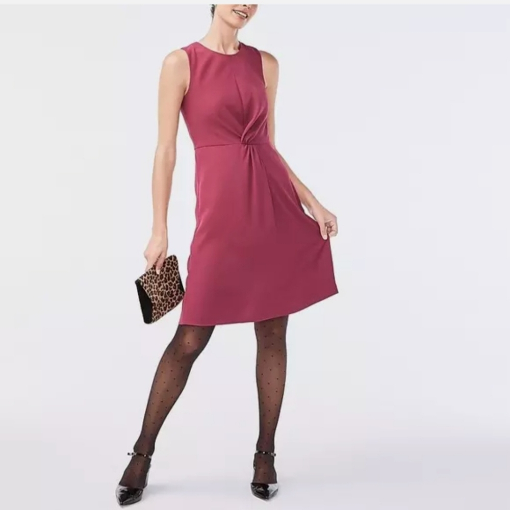 ⭐️JCrew Rasberry Front Knot Sleeveless Dress Sz 4